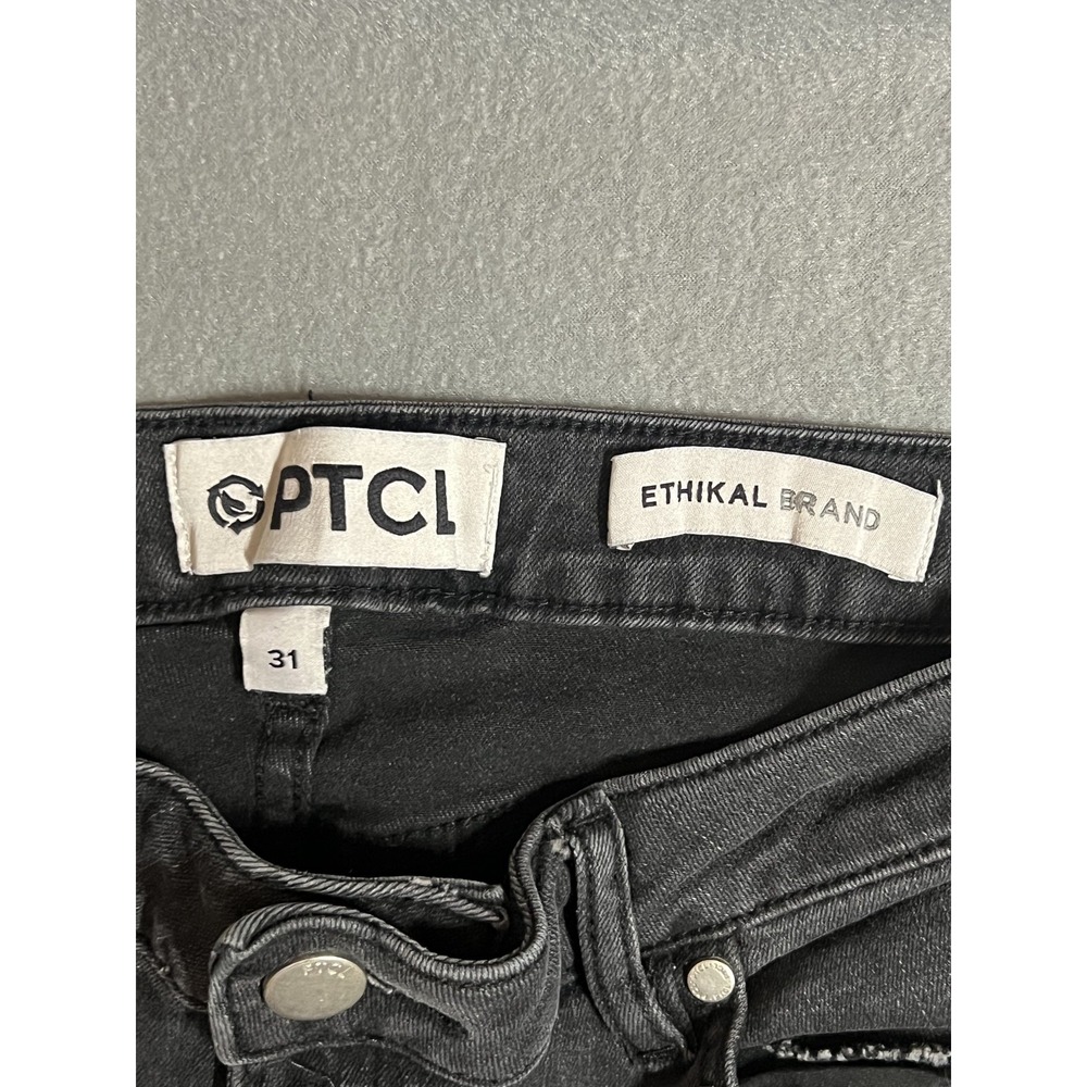 PTCL ETHIKAL BRAND Women's Black Studded Flare Jeans Size 31 Stretch Denim - Picture 6 of 12